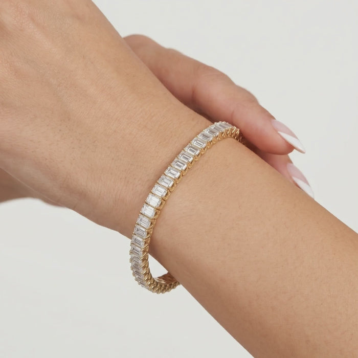 Refined Brilliance Diamond Tennis Bracelet in 14K Yellow Gold