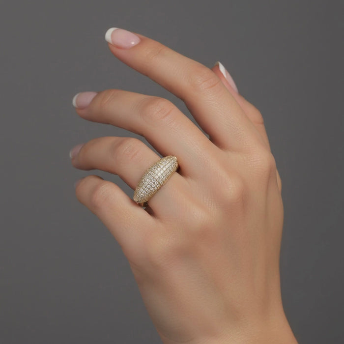 Statement Dome Pave Diamond Ring in 14K Yellow Gold