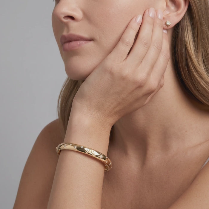 Golden Meadow Bangle Bracelet in 14K Yellow Gold