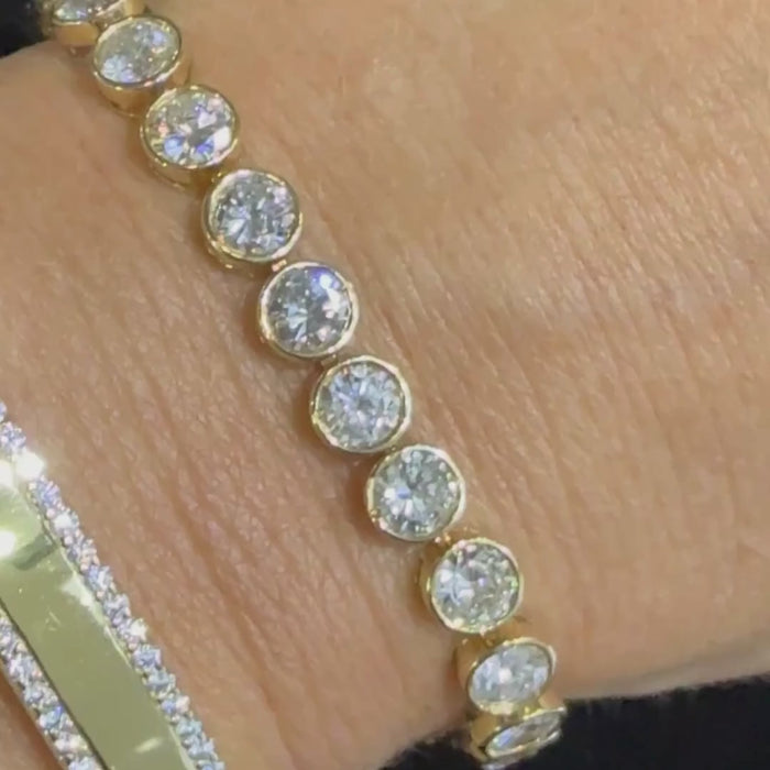 Illusion Line Tennis Bracelet in 14K Yellow Gold