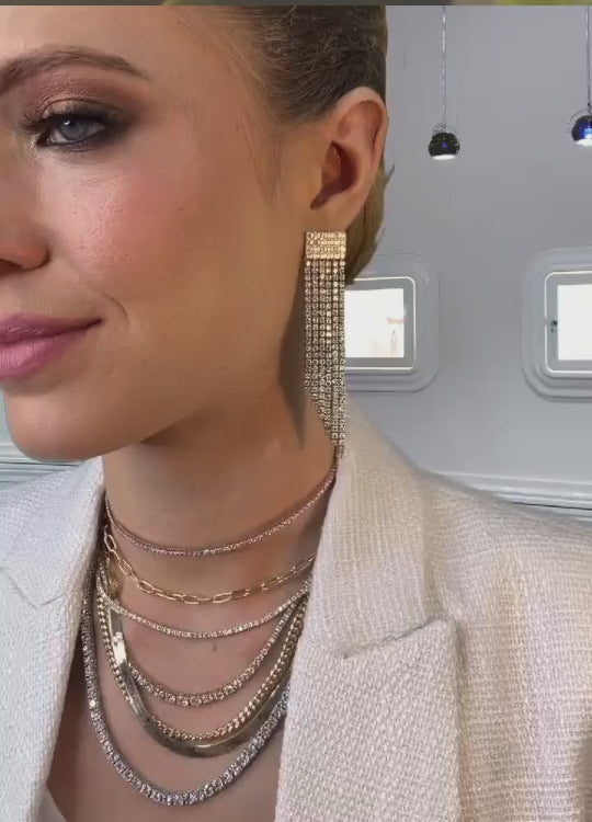 Glamour Cascade Drop Earrings in 14K Yellow Gold
