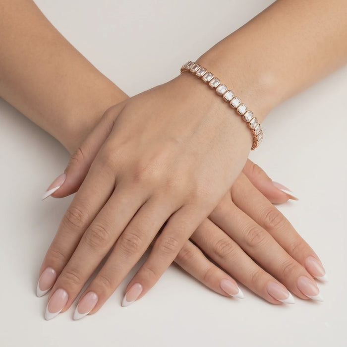 Champagne Diamond Tennis Bracelet in 14K Yellow Gold