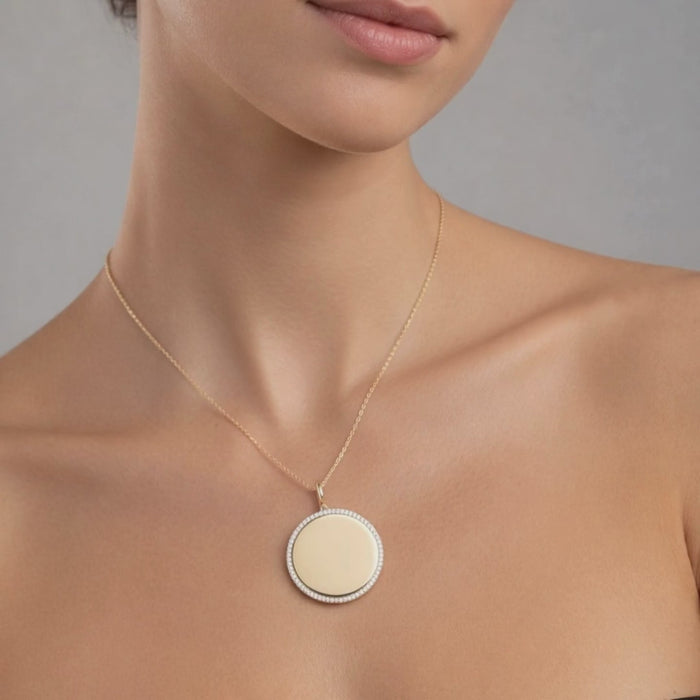 Infinity Shimmer Diamond Pendant Necklace in 14K Yellow Gold
