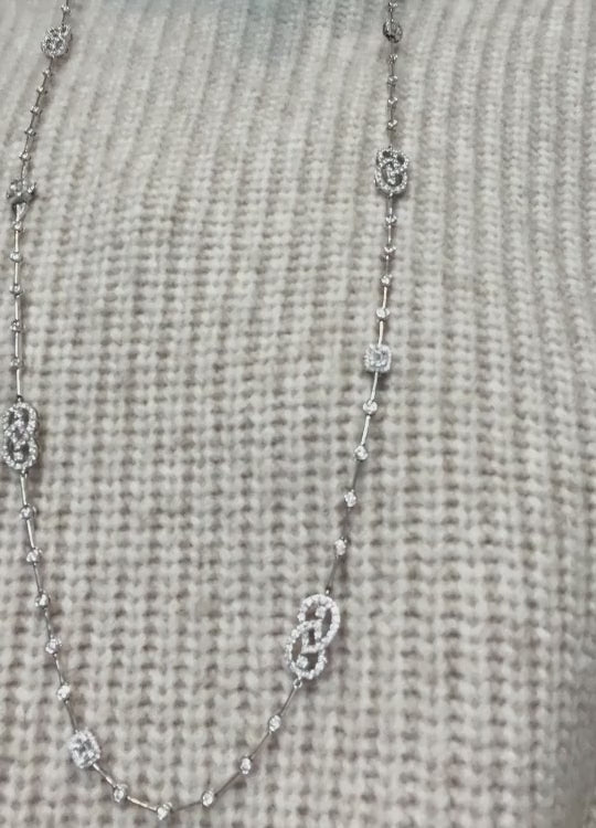 Round Lushness Gemstone Necklace in 14K White Gold