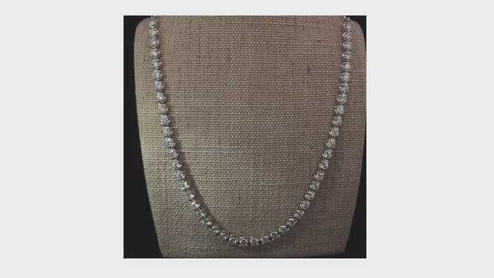Minimalist Round Diamond Tennis Necklace in 14K Yellow Gold