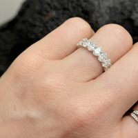Oval Diamonds 14K White Gold Accent Eternity Band Ring