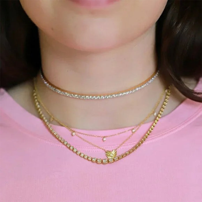 Adorna Classic Diamond Choker in 14K Yellow Gold