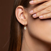 Elysian Pear Diamond Drop Earrings in 14K Yellow Gold