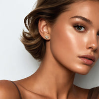 Pave Push Back Multi Color Star Shape Diamond Earrings