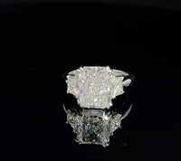 Platinum Diamond Radiant Ring in 18K White Gold