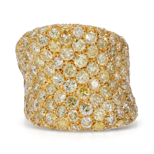 Carats & 157 Stone Diamond 18K Cigar Ring