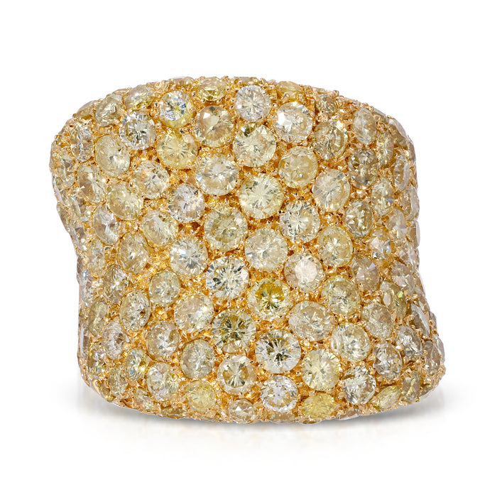 Carats & 157 Stone Diamond 18K Cigar Ring