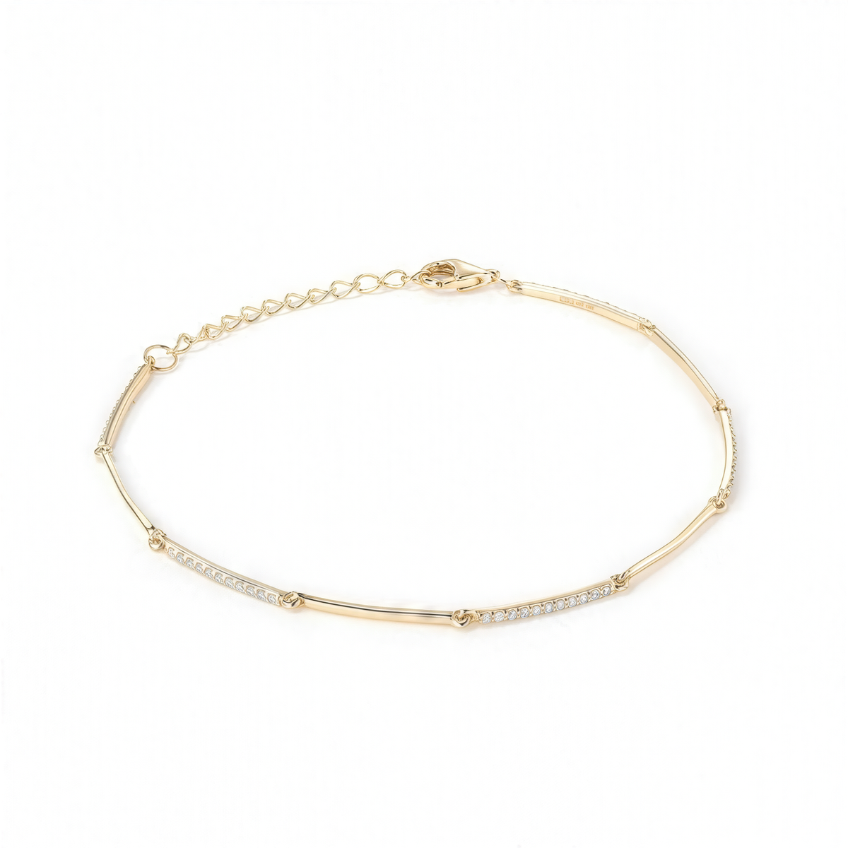 Twist Bar Diamond Chain Bracelet in 14K Gold