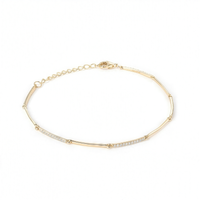 Twist Bar Diamond Chain Bracelet in 14K Gold