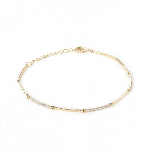 Twist Bar Diamond Chain Bracelet in 14K Gold