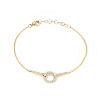 Circle Link Diamond Bracelet in 14K Yellow Gold