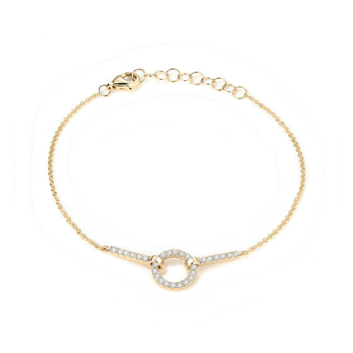 Circle Link Diamond Bracelet in 14K Yellow Gold
