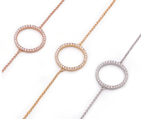 Round Diamond Halo Bracelet in 14K Yellow Gold