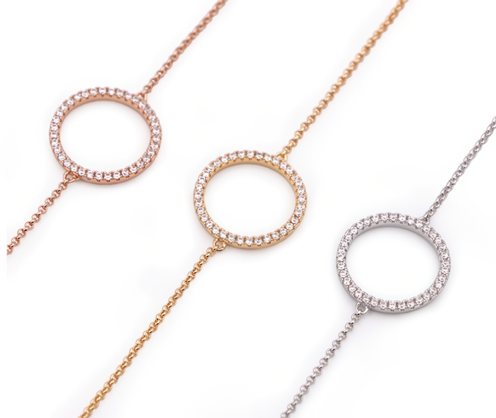 Round Diamond Halo Bracelet in 14K Yellow Gold