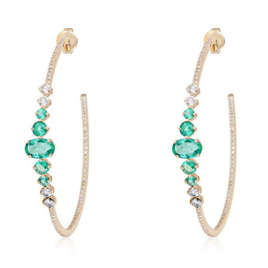 Glamorous Diamond Chandelier Earrings in 14K White Gold
