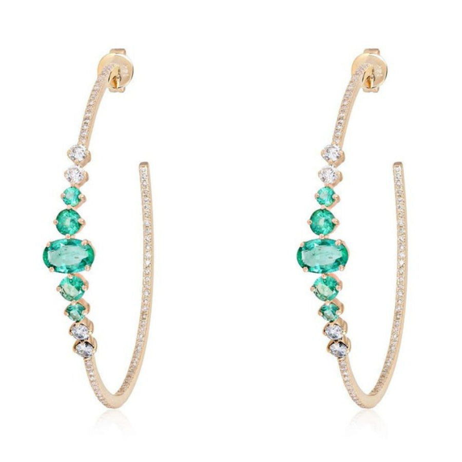 Glamorous Diamond Chandelier Earrings in 14K White Gold