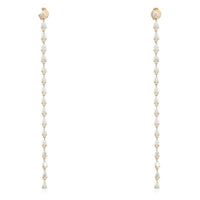 Swirl Diamond Drop Earrings in 14K Yellow Gold