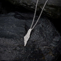 Pavé Israel Map Diamond Necklace