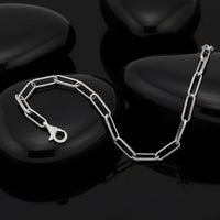 Elongated Pave Link Bracelet in 14K White Gold