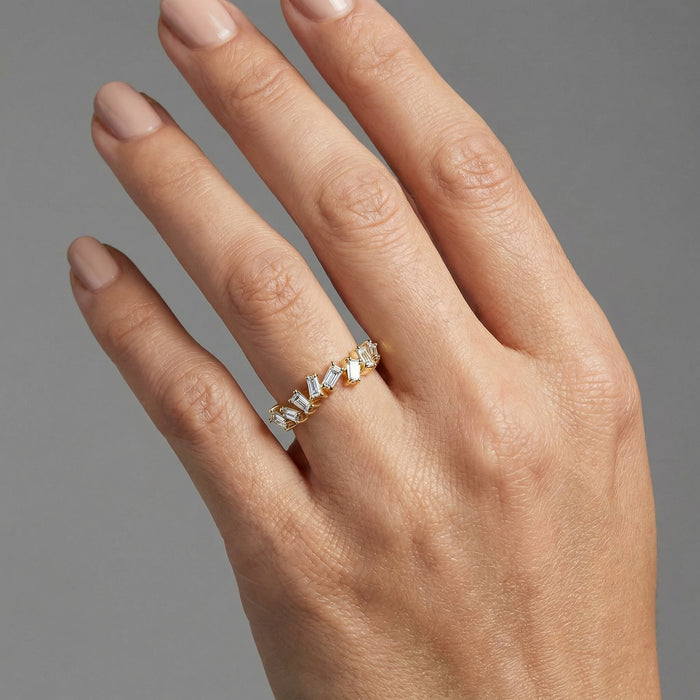 Baguette Diamond Scatter 14K Stackable Band Ring