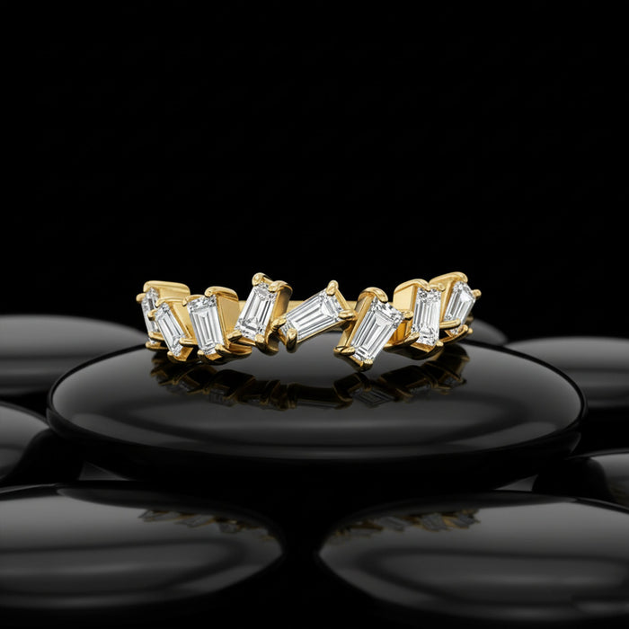 Baguette Diamond Scatter 14K Stackable Band Ring