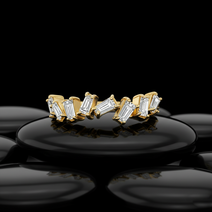 Baguette Diamond Scatter 14K Stackable Band Ring