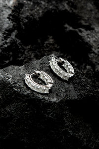 Baguette Diamond Inside Out Hoop Earrings in 14K White Gold