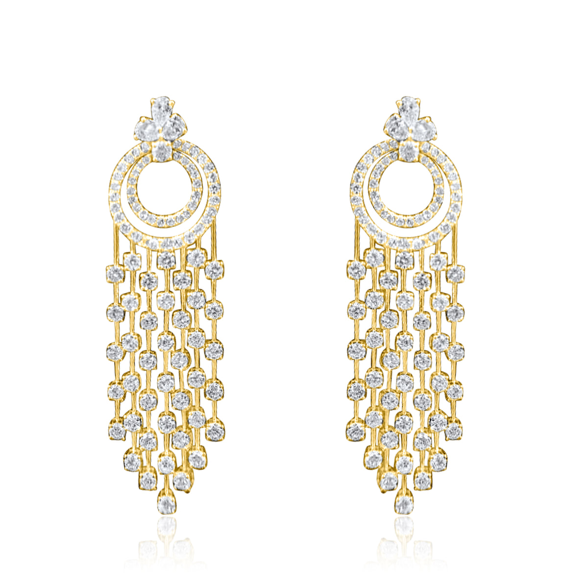 Circle of Life Chandelier Earrings in 18K Gold