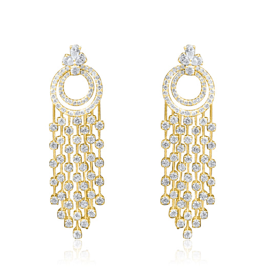 Circle of Life Chandelier Earrings in 18K Gold