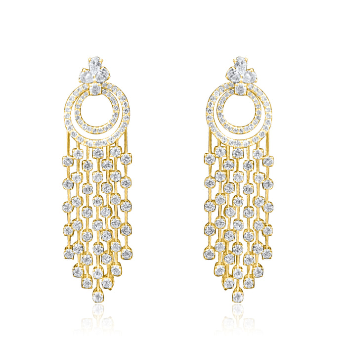 Circle of Life Chandelier Earrings in 18K Gold